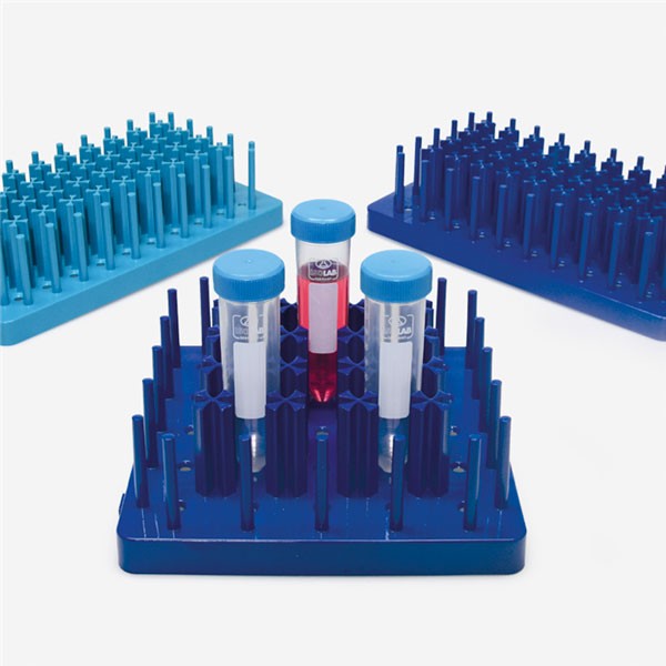 Штатив ISOLAB для центрифужных пробирок на 50 мл, 25 ячеек, голубой, ABS
