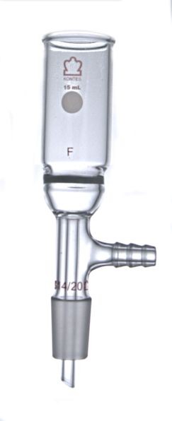 Воронка Бюхнера Kimble 15 мл, диаметр 20 мм, 14/20, пористость 40-60 мкм, с отводом для шланга, стекло