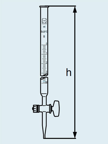 Бюретка DURAN Group 50 мл, деление шкалы 0,1 мл, стеклянный кран, класс B, стекло