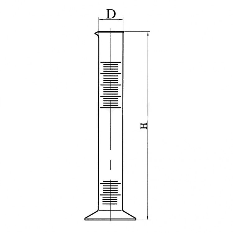 Цилиндр 1-50-2 с носиком белая шкала