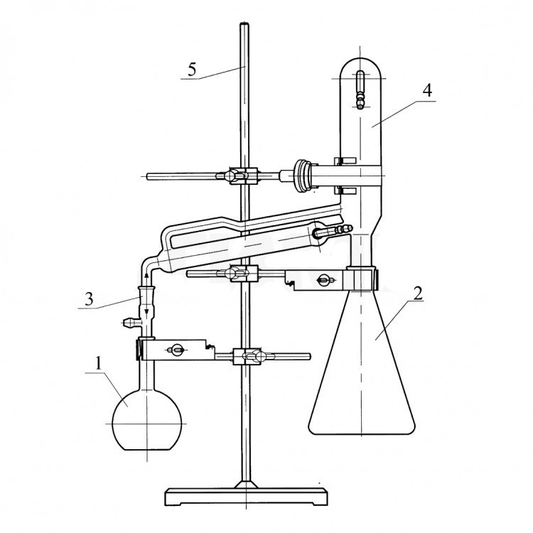 Прибор для отгонки спиртосодержащих жидкостей со штативом ГФ 2.784.225
