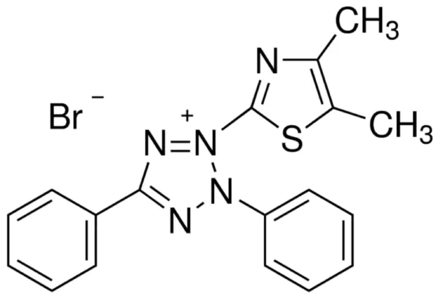 МТТ (тиазолил синий тетразолий бромид), не менее 98 %, Импорт