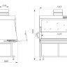 Шкаф вытяжной общего назначения, ширина 130 см, корпус – металл, столешница – нержавеющая сталь, с блоком УФО, ШВ-«Ламинар-С»-1,3, Ламинарные системы