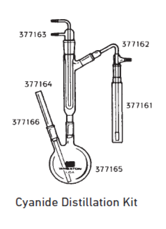 Дистиллятор стеклянный для определения цианида, 1000 мл, 1 шт., DWK Life Sciences (Duran, Wheaton, Kimble)