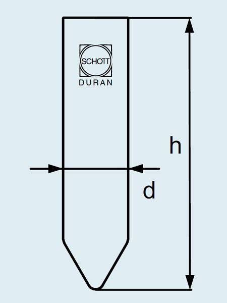 Пробирка DURAN Group 25 мл, 24x100 мм, для центрифуг, коническая, угол 60, стекло