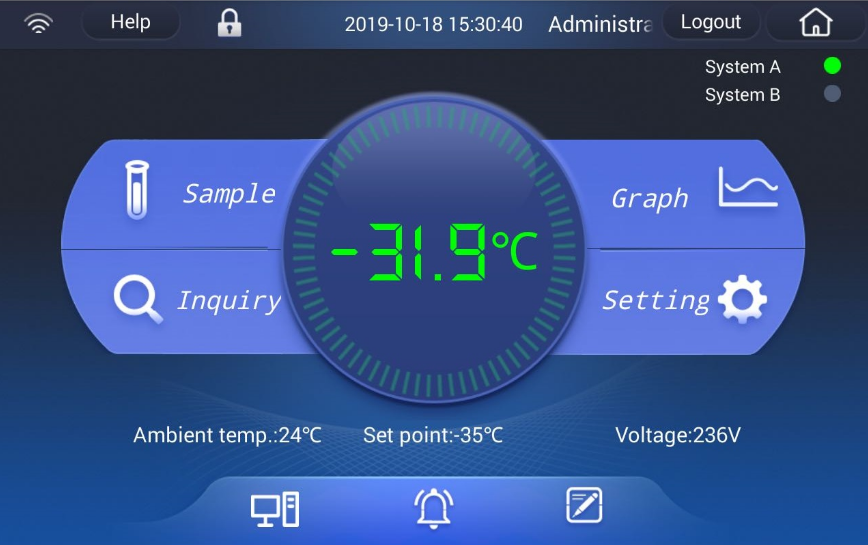 Морозильник -86 °С, вертикальный, 580 л, сенсорный дисплей, частотно-регулируемый привод компрессора, DW-86L579BPT, Haier (аналоги Innova U535, арт. U9430-0001, Eppendorf; арт. MDF-DU502VH-PE, PHCbi; арт. FDE40086FV, арт. TSX40086V, Thermo FS)