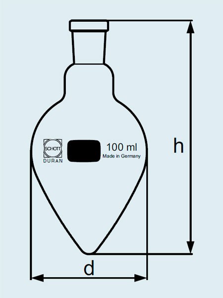 Колба DURAN Group 50 мл, остродонная, NS14/23, стекло