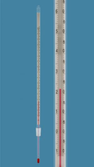 Термометр Amarell на шлифе NS 14,5/23, -10...+150/0,5°C, глубина погружения 52 мм