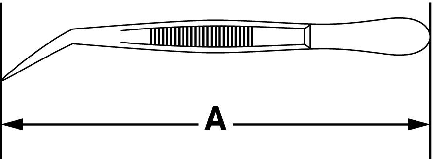 Пинцет Bochem остроконечный изогнутый из нержавеющей стали, длина 200 мм