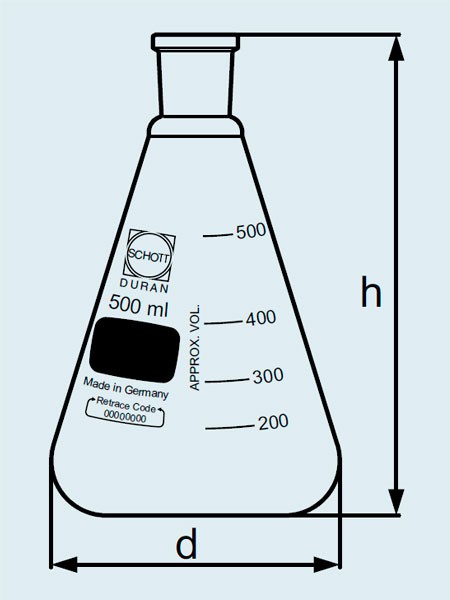 Колба Эрленмейера DURAN Group 500 мл, NS24/29, стекло