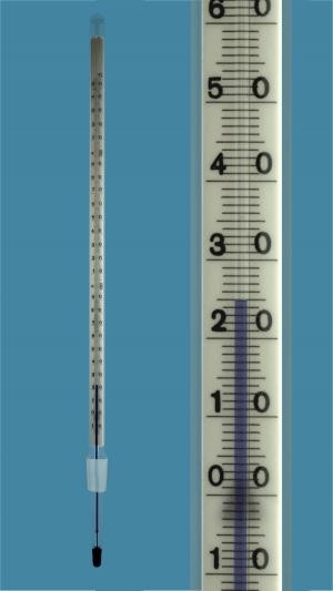 Термометр Amarell на шлифе NS 14,5/23, -10...+250/1°C, глубина погружения 52 мм