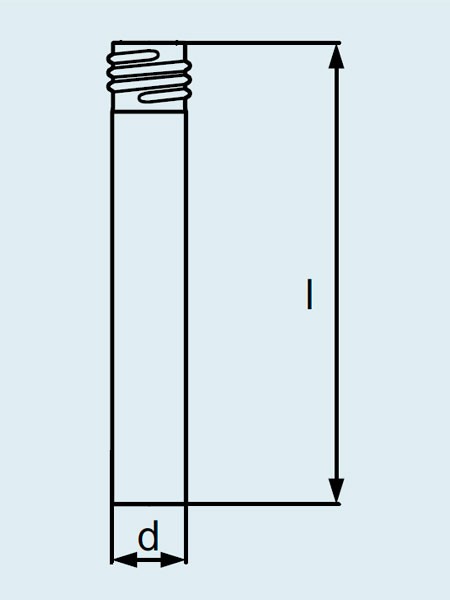 Трубка DURAN Group с резьбой GL32, длина 140 мм, стекло