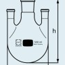 Колба DURAN Group 500 мл, круглодонная, трехгорлая, боковые горловины прямые, NS24/29, стекло