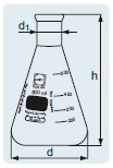 Колба Эрленмейера 250 мл, стекло, до 500°C, узкое горло, 10 шт/уп, DWK Life Sciences (Duran, Wheaton, Kimble)