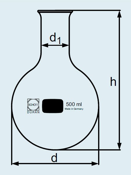 Колба DURAN Group 500 мл, круглодонная, узкогорлая, стекло