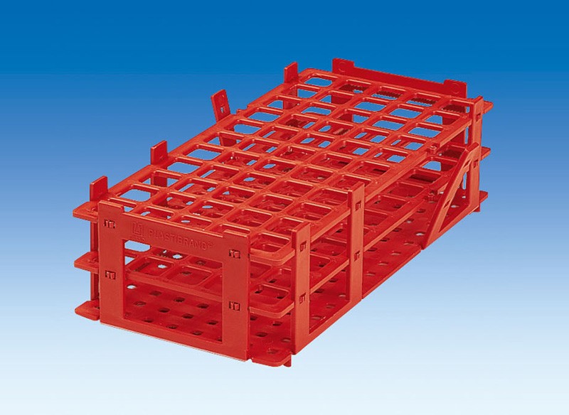 Штатив для пробирок VITLAB универсальный, для пробирок диаметром до 30 мм, красный, PP