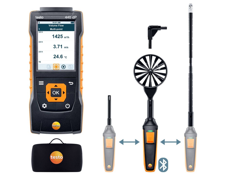 testo 440 delta P Комплект для вентиляции 2 с Bluetooth® - testo 440 delta P Комплект для вентиляции 2 с Bluetooth®