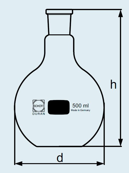 Колба DURAN Group 500 мл, плоскодонная, круглая, NS24/29, стекло