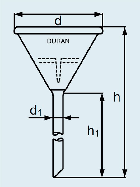 Воронка аналитическая DURAN Group диаметр 110 мм, длина 265 мм, стекло