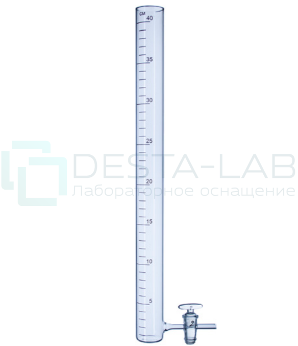 Цилиндр Снеллена с краном, эскиз 2-985 шкала 0-40 см (350 мл)