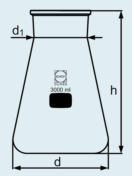 Колба DURAN Group 5000 мл, коническая, широкогорлая, без градуировки, стекло