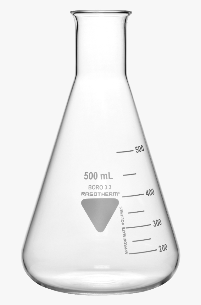 Колба Эрленмейера 500 мл, БС до 400 °C, узкое горло, Rasotherm