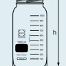 Бутыль DURAN Group 1000 мл, GLS80, широкогорлая, с защитным покрытием (PU), с крышкой и сливным кольцом, бесцветное стекло