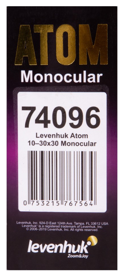 Монокуляр Levenhuk Atom 10–30х30