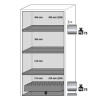 Шкафы для хранения ЛВЖ, 30 мин, ширина 86 см, панорамная дверь Q-DISPLAY-30, Asecos