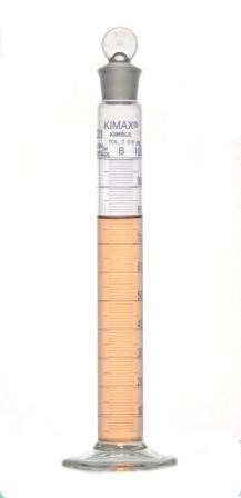 Цилиндр мерный Kimble 100 мл, класс B, TC, синяя шкала, с пробкой, стекло