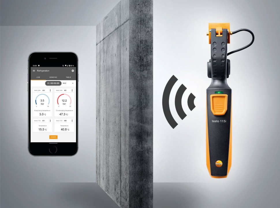 testo 115i - Термометр для труб (зажим), управляемый со смартфона