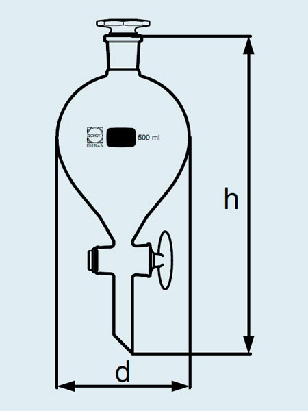 Воронка делительная DURAN Group 500 мл, шарообразная, NS24/29, стекло
