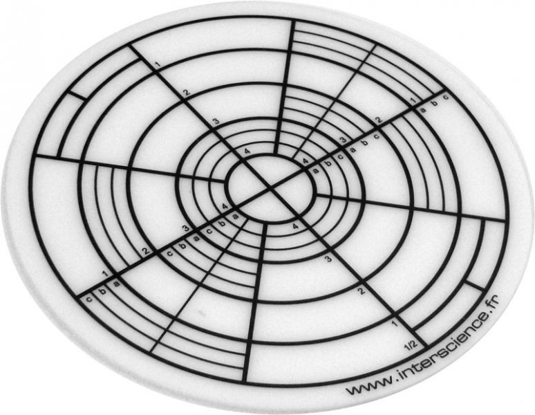 Адаптер для чашек 90 и 150 мм для Scan 100, деление по секторам/Set of Spiral grids, Interscience