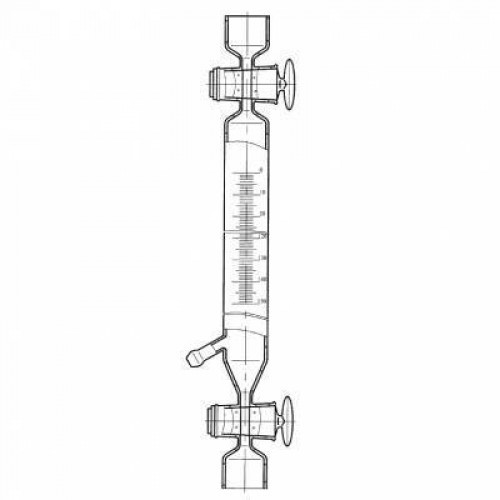 Бюретка 2 крана 150 мл эскиз 3-92