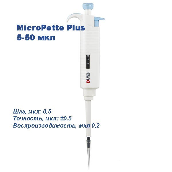 MicroPette Plus 5-50 мкл Одноканальный дозатор переменного объема