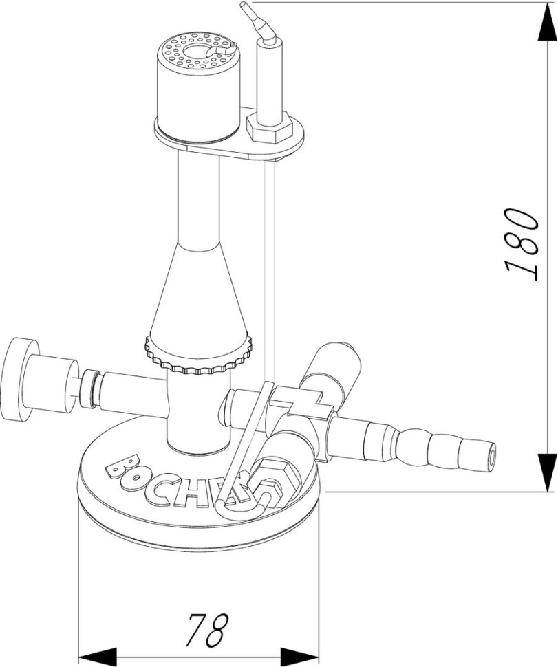 Горелка Bochem безопасная с игольчатым клапаном, природный газ