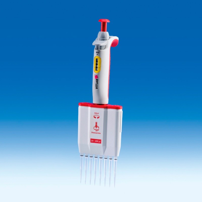 Пипет-дозатор многоканальный VITLAB micropipette -8, 20-200 мкл