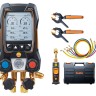 testo 557s Комплект 2 с заправочными шлангами - Умный цифровой манометрический коллектор, смарт-зонды вакуума и температуры и набор из четырёх заправочных шлангов