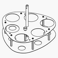 Держатель экстракционного стакана, 6 мест для FatExtractor E-500 или UniversalExtractor E-800, Buchi