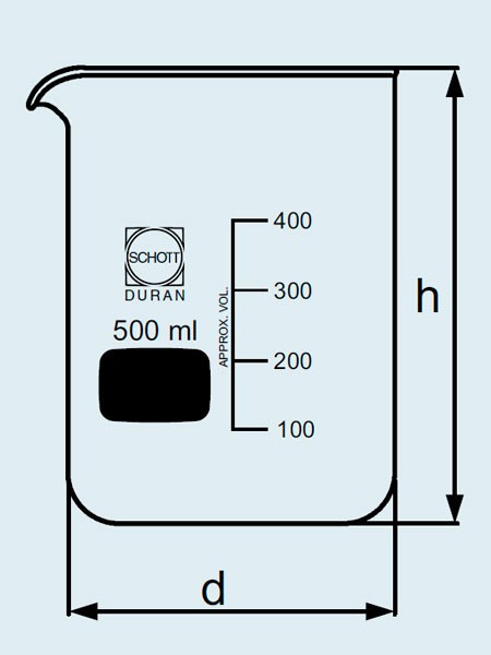 Стакан DURAN Group 5000 мл, толстостенный, с градуировкой, с носиком, стекло