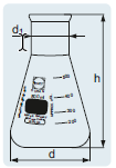 Колба Эрленмейера 250 мл, стекло, до 500°C, широкое горло, 10 шт/уп, DWK Life Sciences (Duran, Wheaton, Kimble)