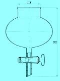 Воронка делительная шарообразная 250 мл.dгорл. -  40мм