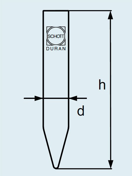 Пробирка DURAN Group 12 мл, 16x100 мм, для цетрифуг, коническая, угол 30, стекло