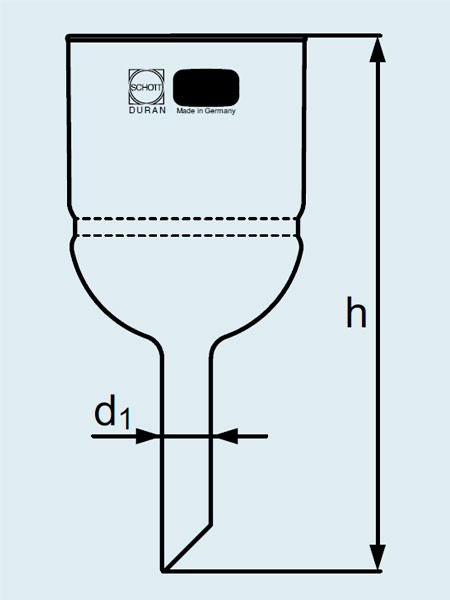 Воронка фильтрующая DURAN Group 1000 мл, диаметр 120 мм, длина 270 мм, пористость 5, стекло