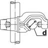 Узел крепежный, винт с накатанной головкой M8, d 16,5, угол 90°+180°, резьба 8, ковкий чугун, Bochem