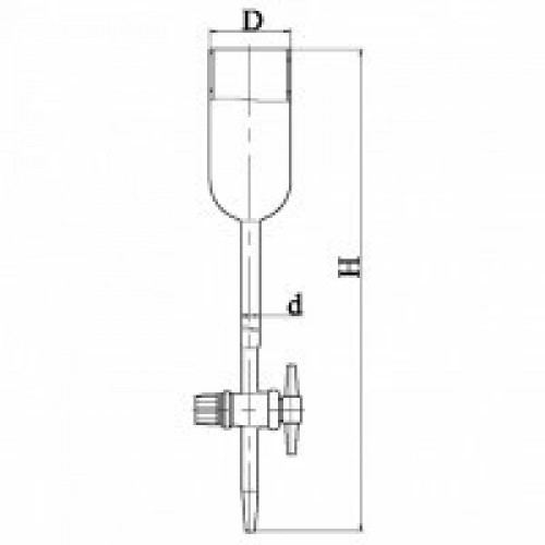 Колонка хроматографическая с краном тефлоновым, эскиз 2-1023-01