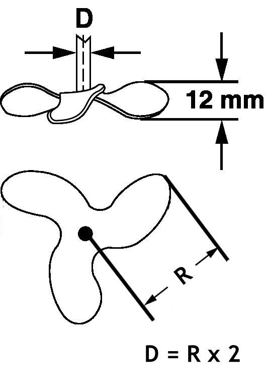 Перемешивающий элемент пропеллерный, 3 закрепленные лопасти, d 100 мм, длина 300 мм, нержавеющая сталь, Bochem