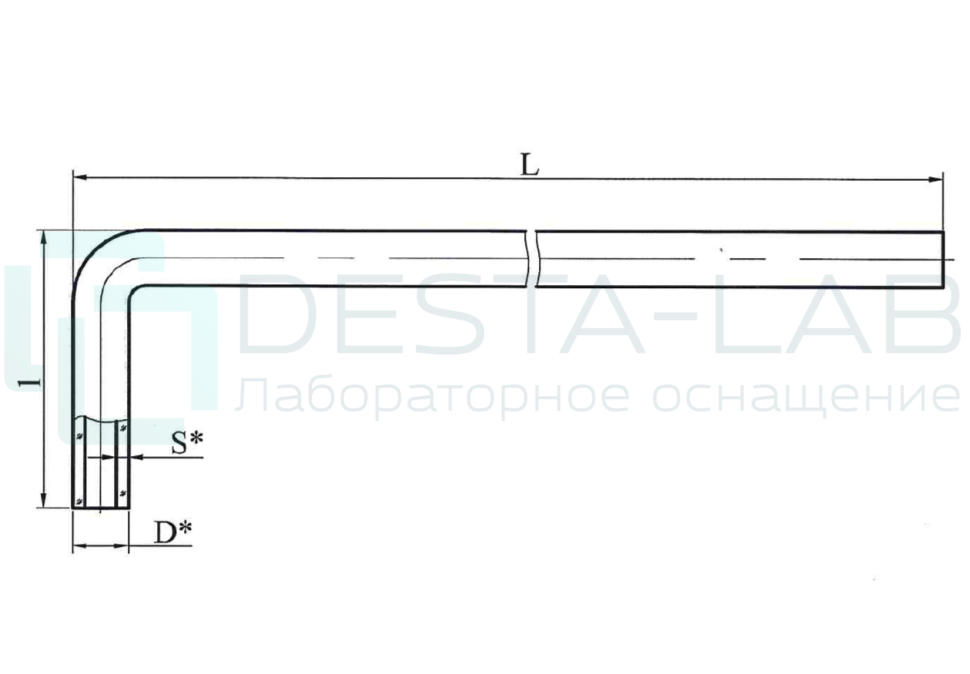 Трубка изогнутая 90 градусов, эскиз 5-538-07