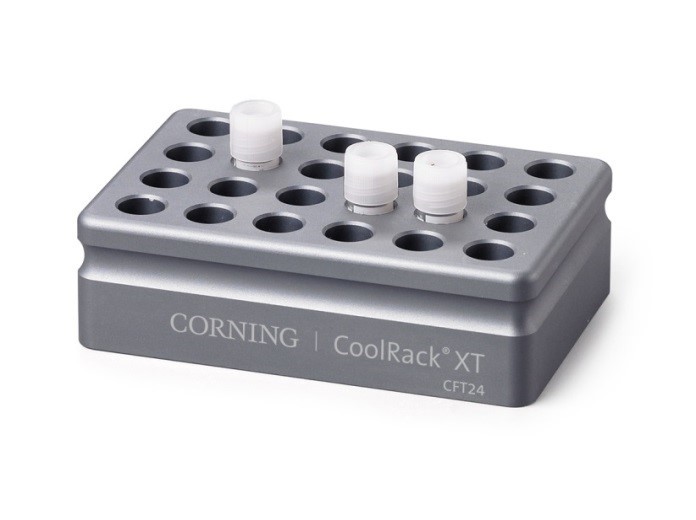 Штатив CoolRack XT CFT24, для 24 криопробирок, 12,8×8,5×3,8 см, Corning (BioCision)